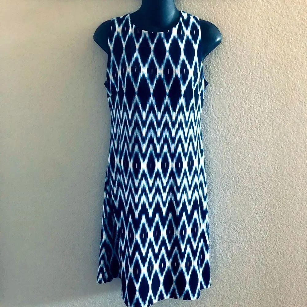 Tommy Hilfiger Blue Ikat Print Summer Sun Dress 4